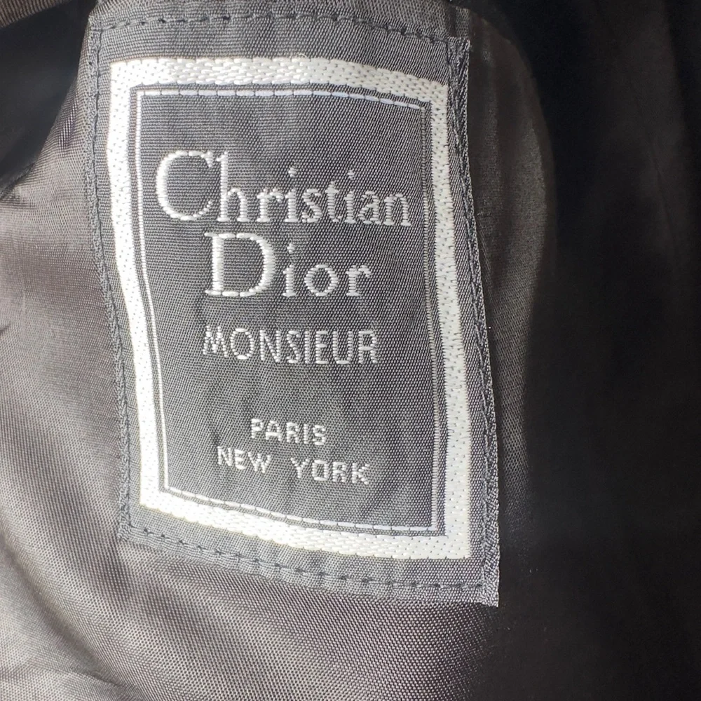 Vintage Christian Dior Monsieur Black Satin Lapel Tuxedo Jacket Blazer 44L‎